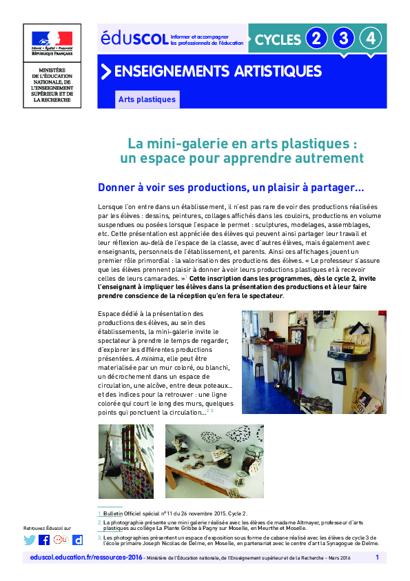 Mini-galerie des espaces pour apprendre